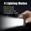 Keychain Taschenlampe 800 Lumen Mini Cob kleine Taschenlampe LED mit wiederaufladbarer kleiner Sonnentasche mit Flaschenöffnung